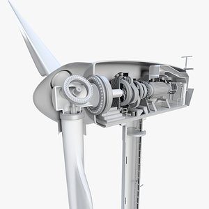 3D model Wind turbine tower generator inside