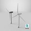 3D model Wind turbine tower generator inside