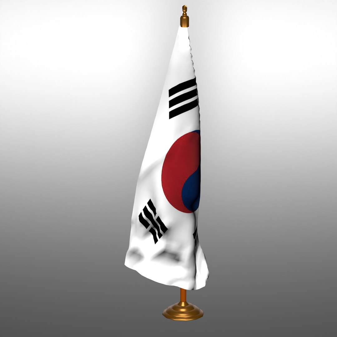 SOUTH KOREA Table Flag T 3D Model TurboSquid 2282106