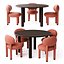 Noom Paul Dining Table and Flock Chair CS1 Set