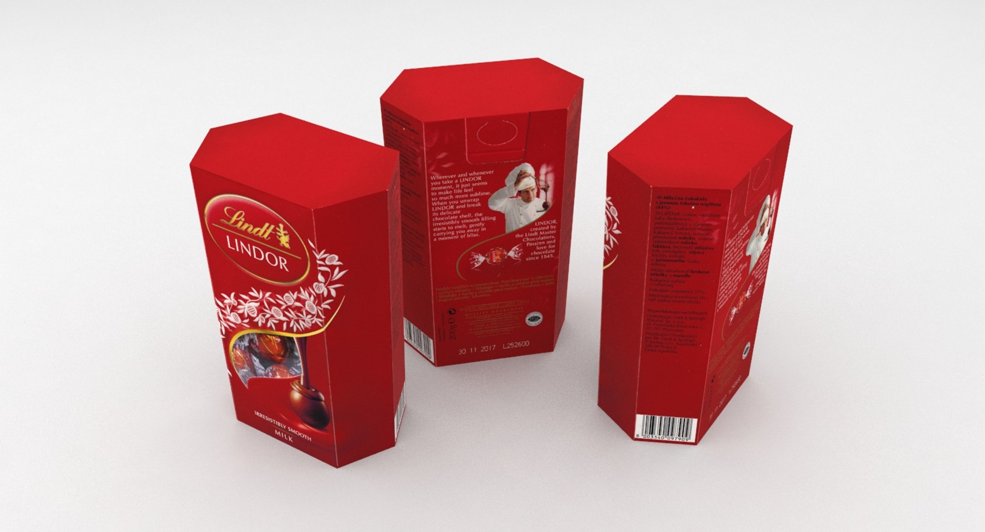 3D Lindt Box Red 200g - TurboSquid 1155468