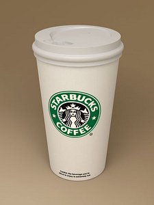 3d starbucks coffee paper cup model