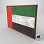 3D Old Picture Frame With United Arab Emirates  Flag - Game Ready PBR Low-poly 3D Model model