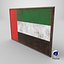 3D Old Picture Frame With United Arab Emirates  Flag - Game Ready PBR Low-poly 3D Model model