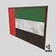 3D Old Picture Frame With United Arab Emirates  Flag - Game Ready PBR Low-poly 3D Model model