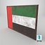 3D Old Picture Frame With United Arab Emirates  Flag - Game Ready PBR Low-poly 3D Model model