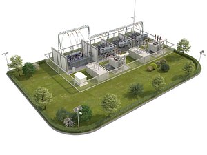 3D Substation wires and poles