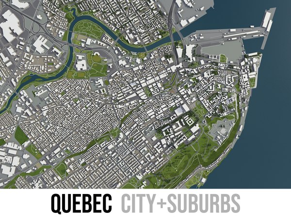 3D city quebec surrounding -