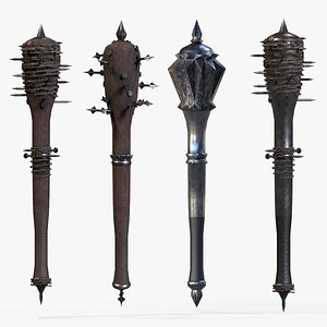 Modular Melee Mace Pack - Low Poly Stylized Melee Weapon Procedural Parts Pack 3D