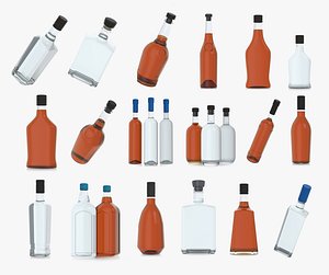 3D alcohol bottles