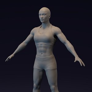 Female Basemesh Muscular 3D model
