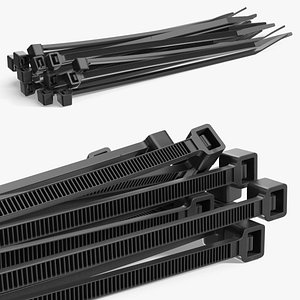 Bunch of Self Tightening Cable Ties Black