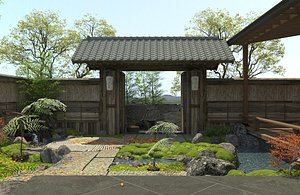 Japanese Courtyard 03 3D model