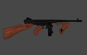 M1A1 Thompson submachine gun 3D model