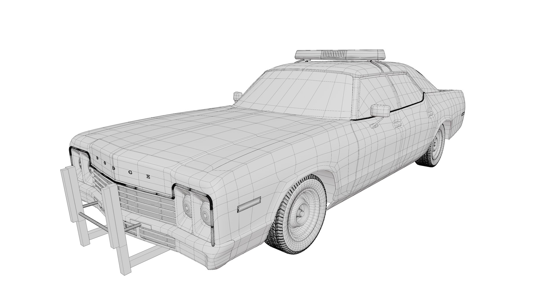 3D Model 1970s Police Car - TurboSquid 1752288