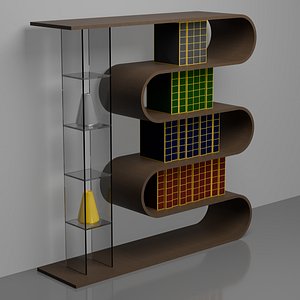 Modern Wave Bookshelf model