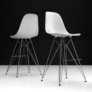 3D eames dsr bar plastic chairs
