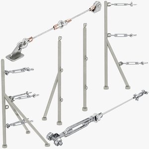 Ship Handrails Posts Collection V4