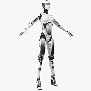 3D Female Cyborg Robot Police Officer model