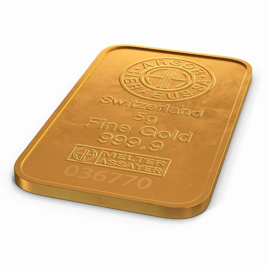 Gold Bar 5g 3D Model 3D model preview