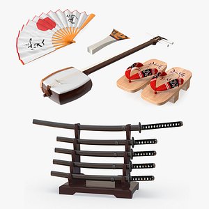 3D Traditional Japanese Accessories Collection 2