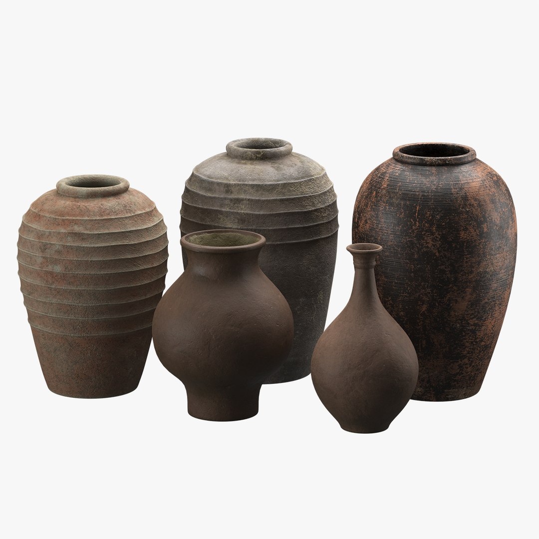 Artisan Clay Vases Set 2 3D Model - TurboSquid 1966919
