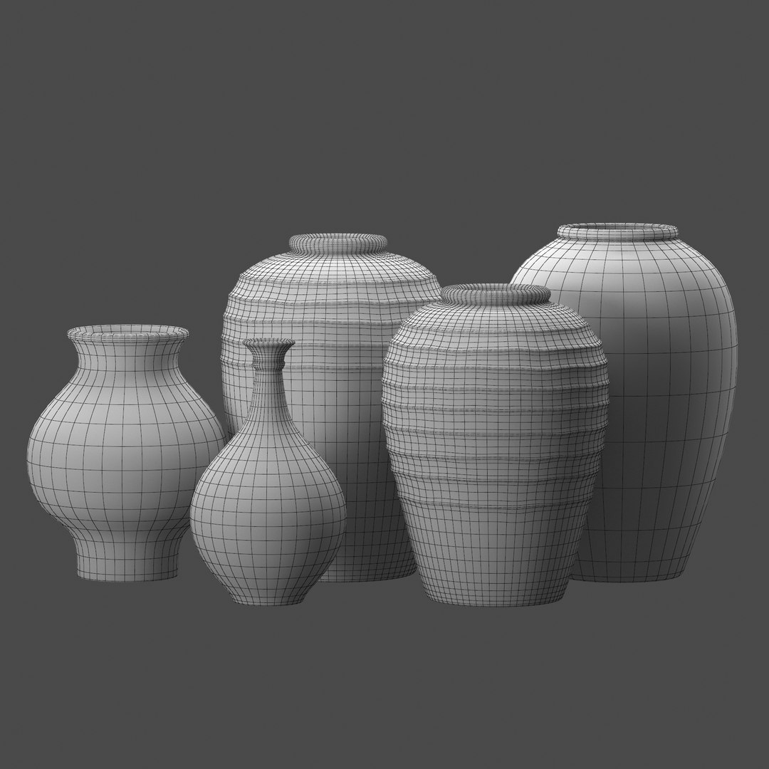 Artisan Clay Vases Set 2 3D Model TurboSquid 1966919