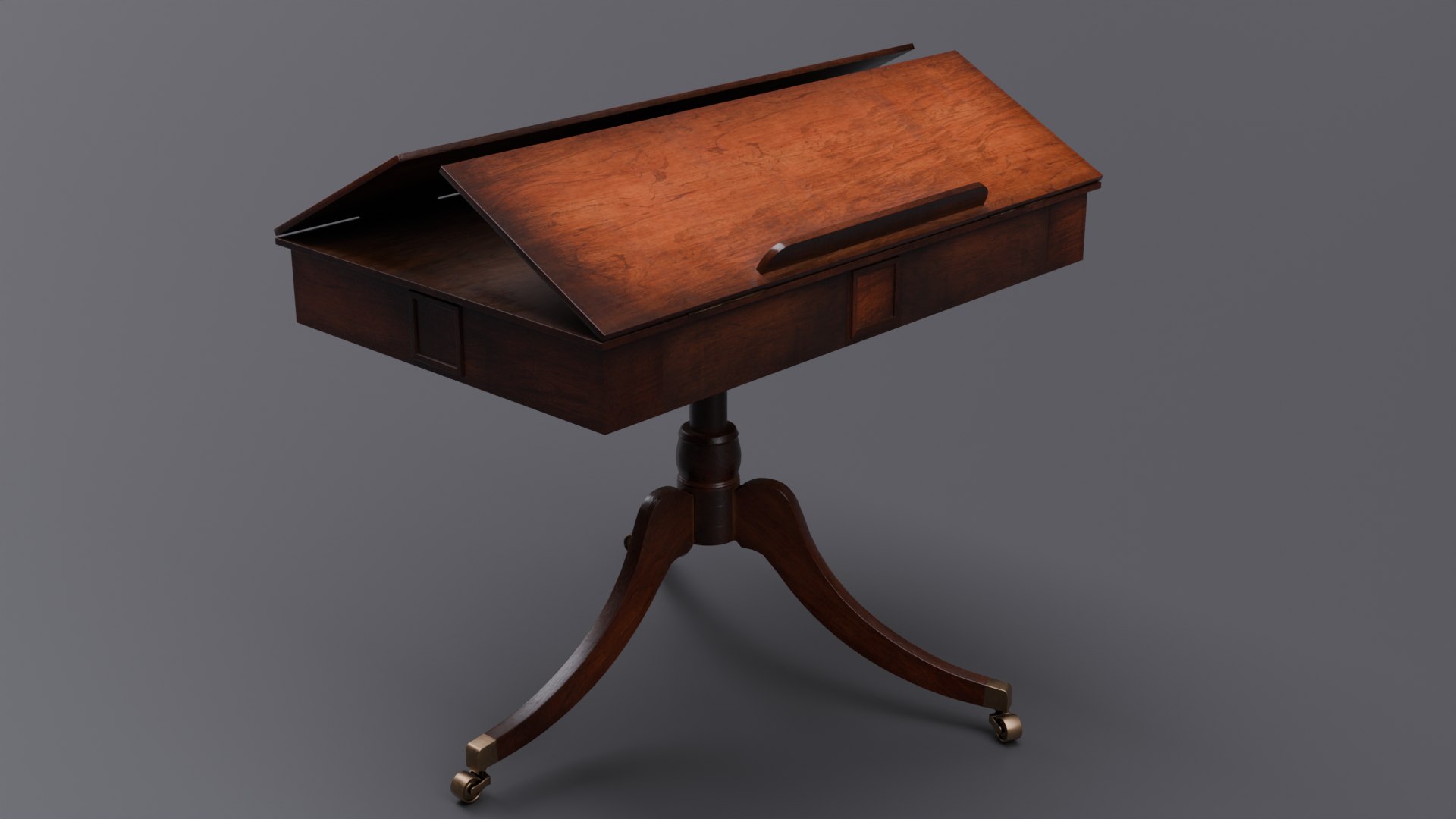 3D Old Library Table - TurboSquid 2334527