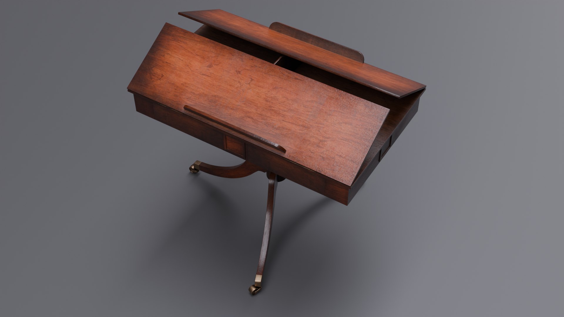 3D Old Library Table - TurboSquid 2334527