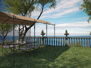 free-standing solaire pergola 3d model
