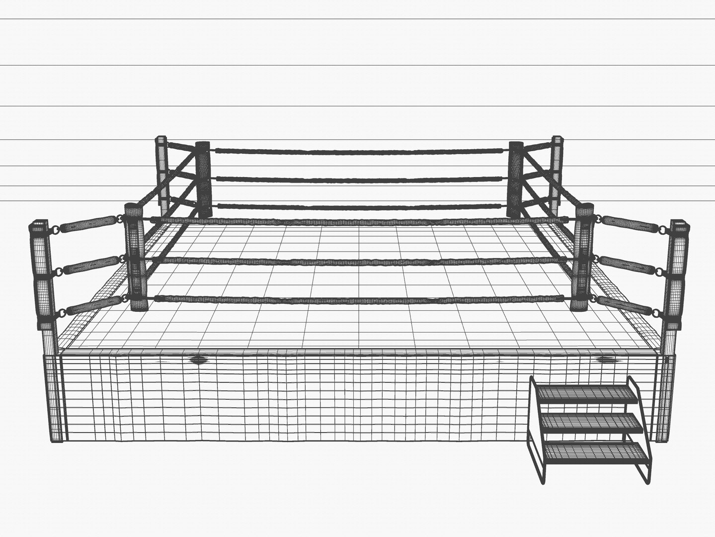 Wrestling Ring REGULATION SIZE Model - TurboSquid 2005555