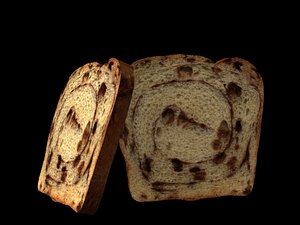 cinnamon bread 3d obj