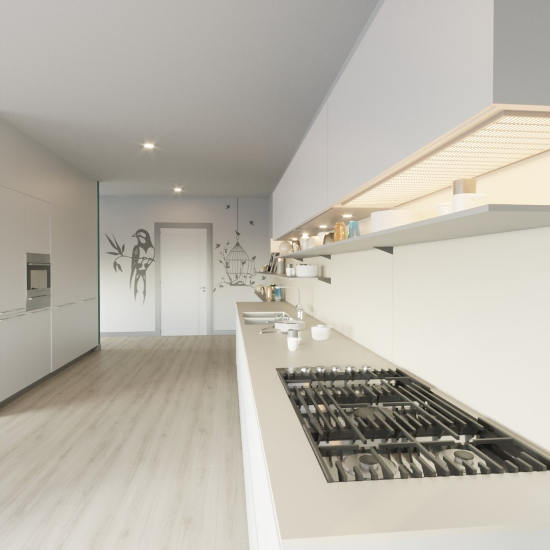 3D Kitchen Interior Model - TurboSquid 1363779