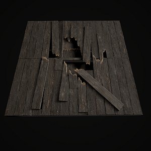 Old Wooden Floor modular set Low-poly