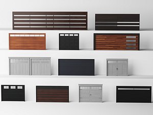 Modern Outdoor Gate Fence Sliding Pack PBR Game Ready 3D model