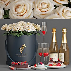 3D model set champagne