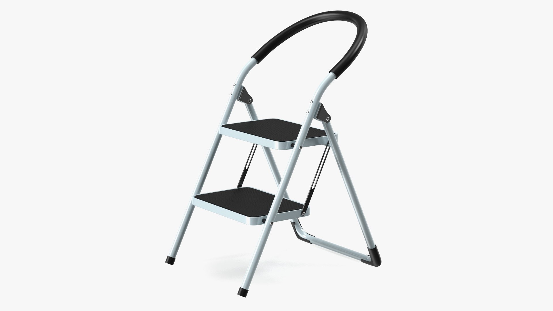 2 Step Ladder Folding Step Stool Rigged 3D model preview