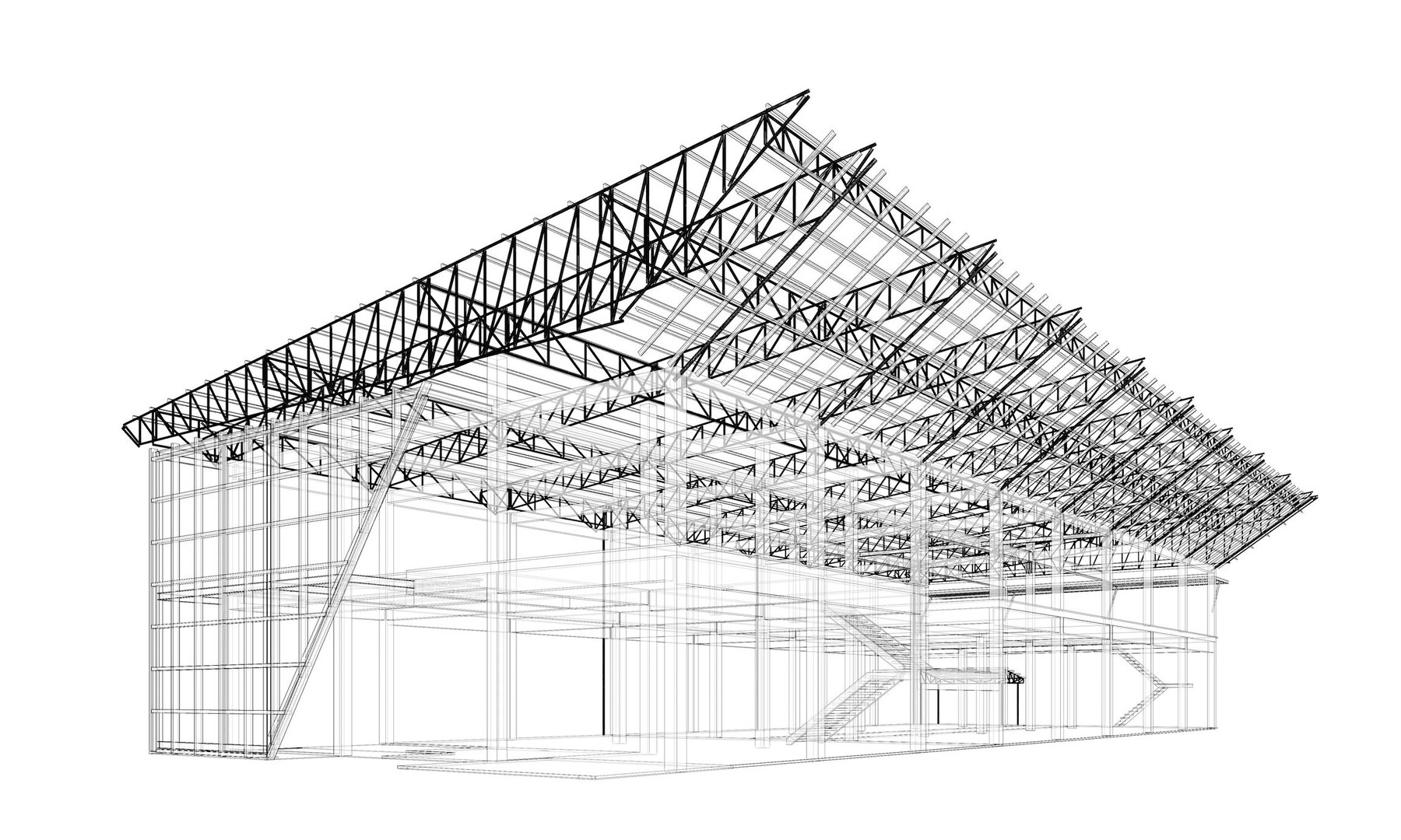 Building in structural frame 3D - TurboSquid 2073034