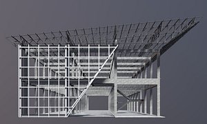 Building in structural frame 3D