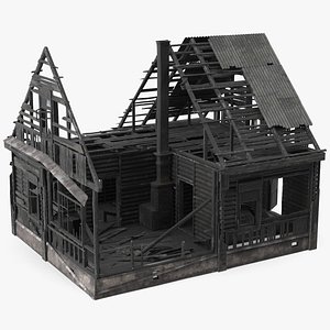 Burnt Wooden House Brown