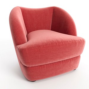 Monti Pink Gloss Armchair 3D