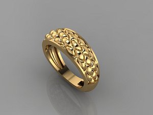3D gold ring