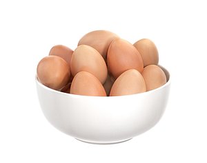 3D white bowl eggs model