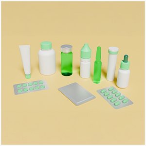 10 Medicine Packaging 3D model