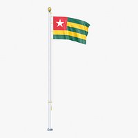 Togo Flag Stand Pole Animated Loop