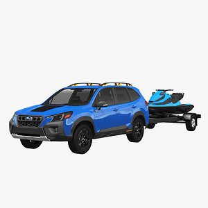 3D Subaru Forester Wilderness and Jet Ski Trailer