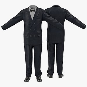 3d model of men suit 8 modeled
