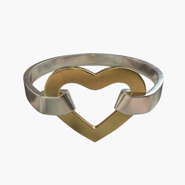 heart ring gold 3D model