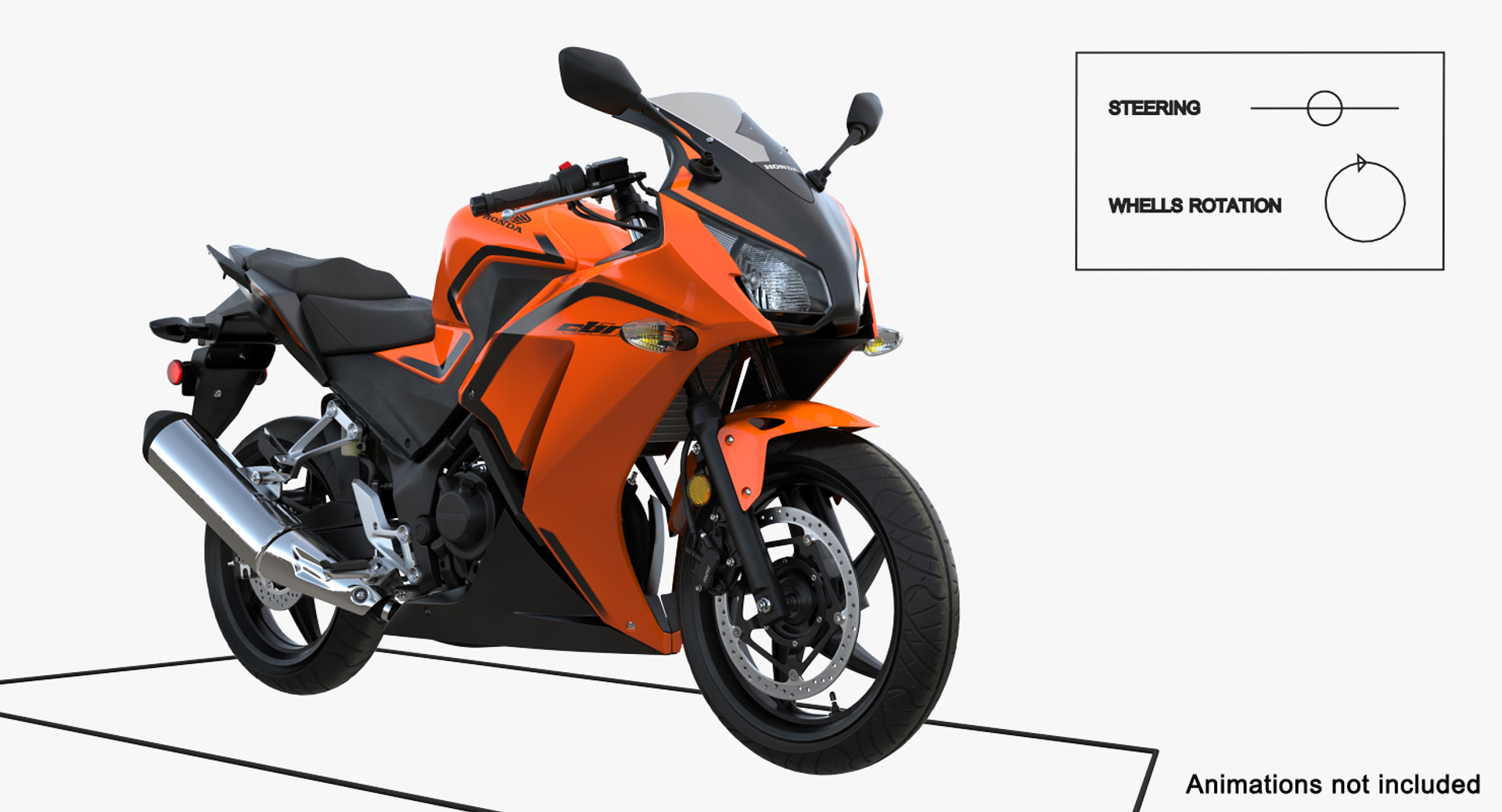 Honda Cbr300r 2016 Lightweight 3D Model TurboSquid 1229324