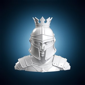Silver Centurion Helmet Bust 3D Print Model 3D model